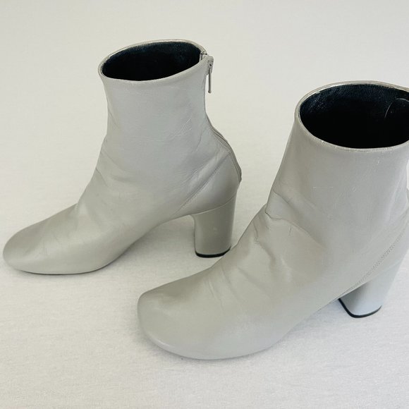 ❤️ CELINE PARIS BALLET RELOADED GRAY LAMBSKIN LEATHER ANKLE BOOTS ITALY - Picture 4 of 11